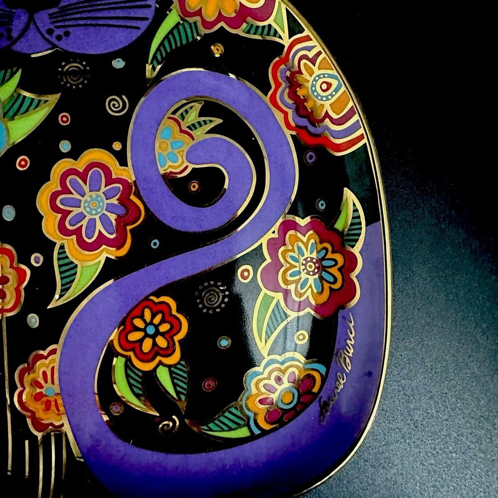 Laurel Burch Feline Fantasy Royal Doulton Cat Plate Franklin Mint 1995 8” Decor - Picture 9 of 16